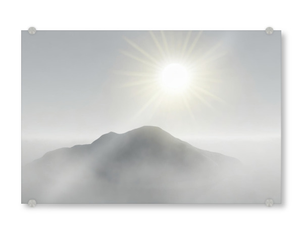 Acrylglasbild "Sonne über den Bergen" artboxONE - Natur - Natur,Sonnenaufgang,Sonne,Klima,Erde,Alpen,Landschaft,Gebirge,Sonnenstrahlung,Berg