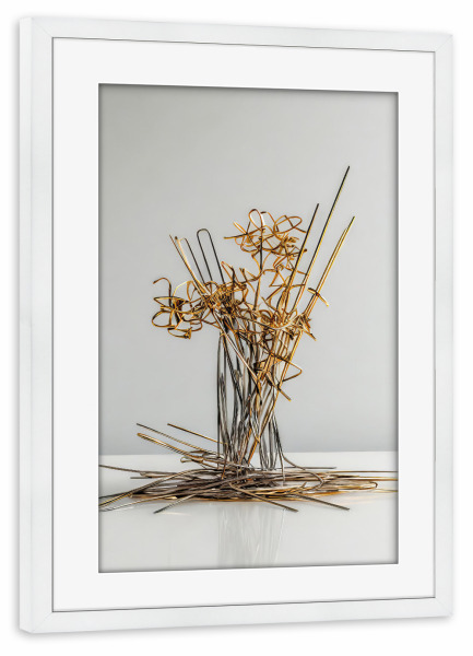 Poster mit Rahmen weiß "Filigranes Metall" artboxONE - Abstrakt