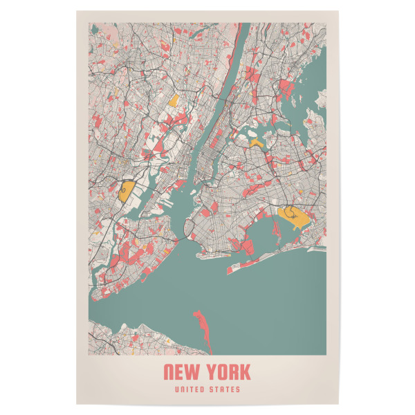Poster 30x20 cm "New York Stadtplan" artboxONE - Städte / New York,Kartografie