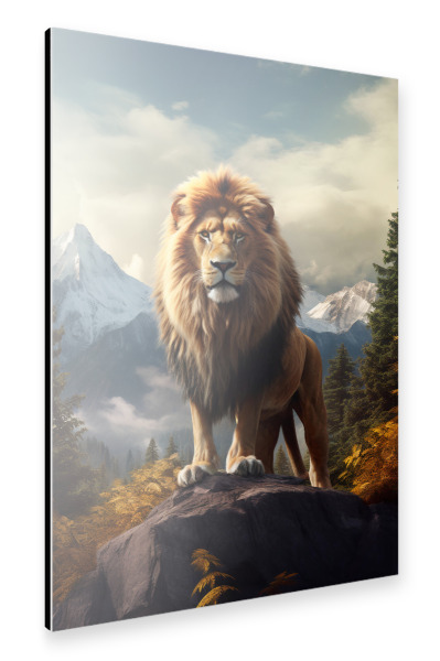 Alu-Dibond "Lion Mountains (matart)" 30x20 cm artboxONE