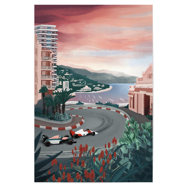 Poster 30x20 cm "Monaco-Ansicht" artboxONE - Natur,Reise,Automobile,Städte / Weitere - Monaco,Rennstrecke,F1,Rennen