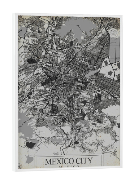 Poster mit weißem Rahmen "Vintage Mexiko Stadt" artboxONE - Städte / Weitere,Kartografie