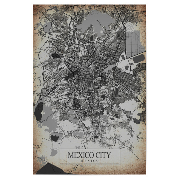 Poster "Vintage Mexiko Stadt" artboxONE - Städte / Weitere,Kartografie