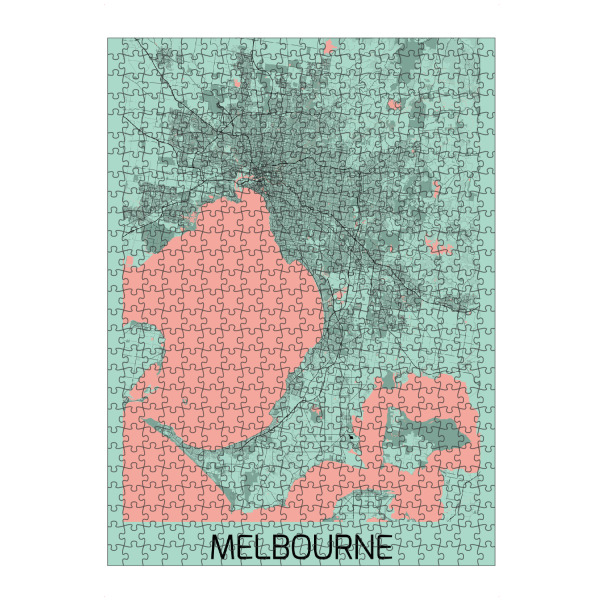 Puzzle Ravensburger "Stadt Melbourne Karte" artboxONE - Städte / Weitere,Kartografie