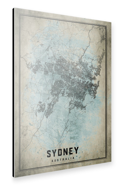 Alu-Dibond "Vintage Map Sydney" 30x20 cm artboxONE