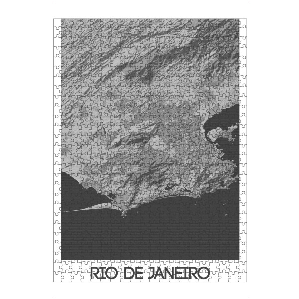 artboxONE Puzzle "Rio de Janeiro Bleistift Map" artboxONE - Schwarzweiß,Städte / Rio de Janeiro,Kartografie