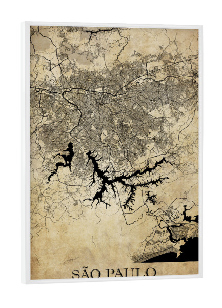 Poster mit weißem Rahmen "São Paulo Vintage City" artboxONE - Städte / Weitere,Kartografie