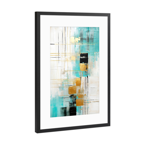 Poster mit Rahmen Schwarz (Metallic) "Lebensentscheidungen" artboxONE - Abstrakt,Geometrie