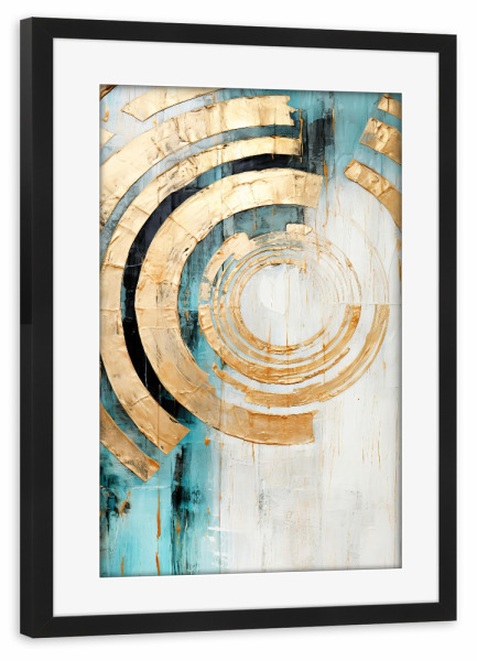 Poster mit Rahmen schwarz "Strahlende Sonne" artboxONE - Abstrakt,Geometrie
