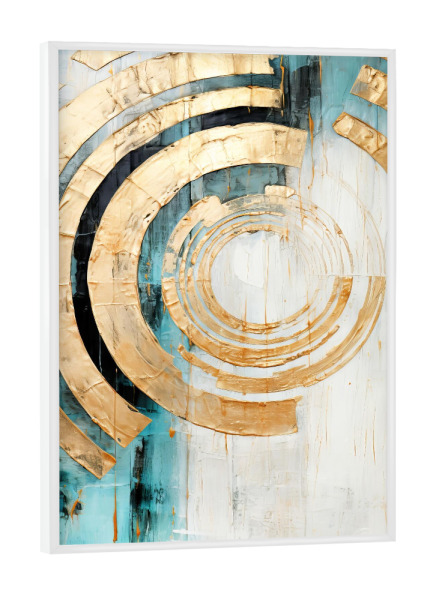 Poster mit weißem Rahmen "Strahlende Sonne" artboxONE - Abstrakt,Geometrie