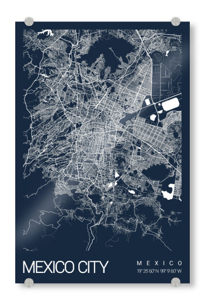 Acrylglasbild "Mexico City Stadtplan" artboxONE - Städte / Weitere,Kartografie