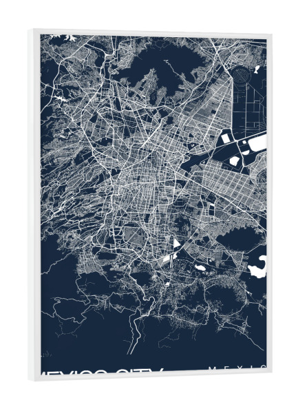Poster mit weißem Rahmen "Mexico City Stadtplan" artboxONE - Städte / Weitere,Kartografie