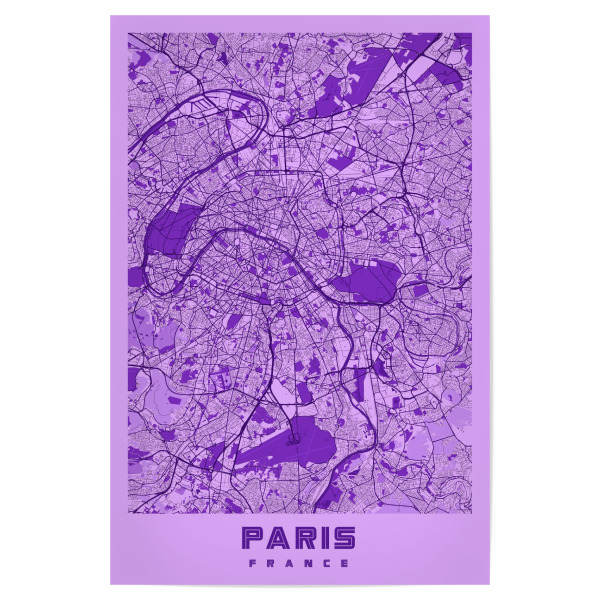 Poster "Stadtplan von Paris" artboxONE - Städte / Paris,Kartografie