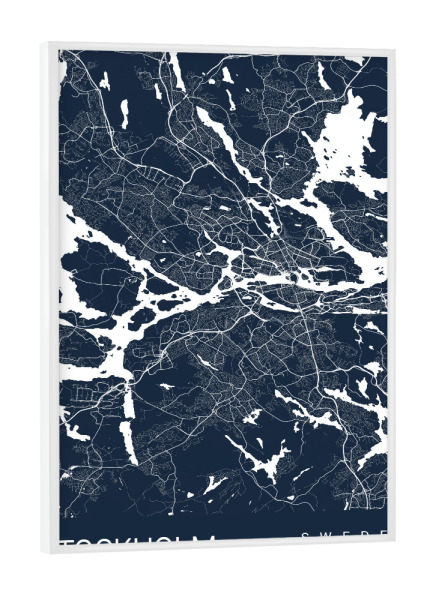 Poster mit weißem Rahmen "City Map von Stockholm" artboxONE - Städte / Stockholm,Kartografie