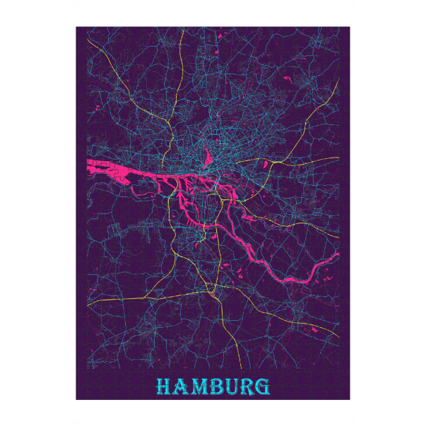 Puzzle Ravensburger "Hamburger Stadt Karte" artboxONE - Städte / Hamburg,Kartografie