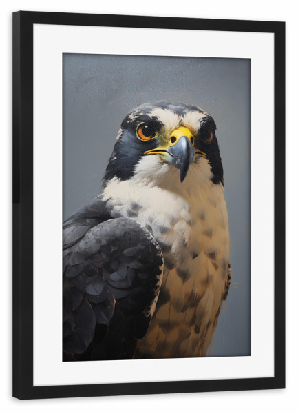 Poster mit Rahmen schwarz "Wanderfalken-Porträt" artboxONE - Natur,Tiere