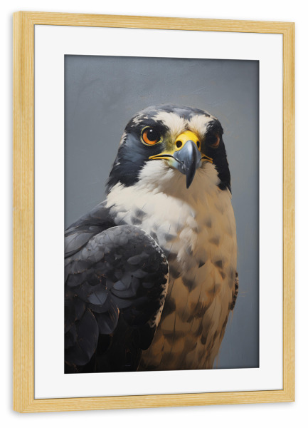 Poster mit Rahmen kiefer "Wanderfalken-Porträt" artboxONE - Natur,Tiere