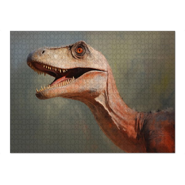 Puzzle Ravensburger "Compsognathus-Gemälde" artboxONE - Natur,Tiere - Kunst,Groß,Leinwand,Compsognathus,Dino,Dinosaurier,öl,Farbe,Gemälde,Rex