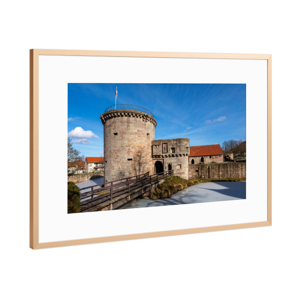 Poster mit Rahmen Kupfer "Wasserburg in Friedewald" artboxONE - Architektur - Friedewald,Wasserburg,Ruine,Hessen,Von hessen,Bad hersfeld,Burg