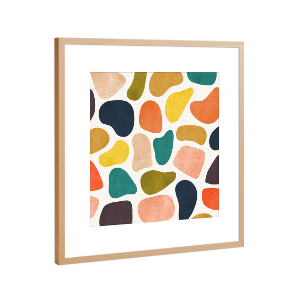 Poster mit Rahmen Kupfer "Colorful rocks" artboxONE - Abstrakt,Geometrie