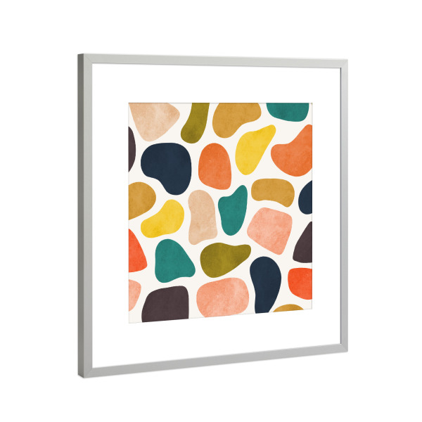 Poster mit Rahmen Silber "Colorful rocks" artboxONE - Abstrakt,Geometrie