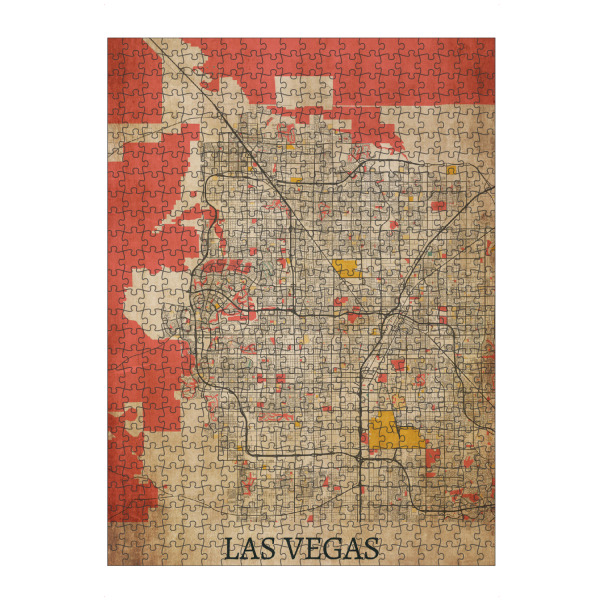 Puzzle Ravensburger "Vintage Stadtplan von Las Vegas" artboxONE - Städte / Las Vegas,Kartografie