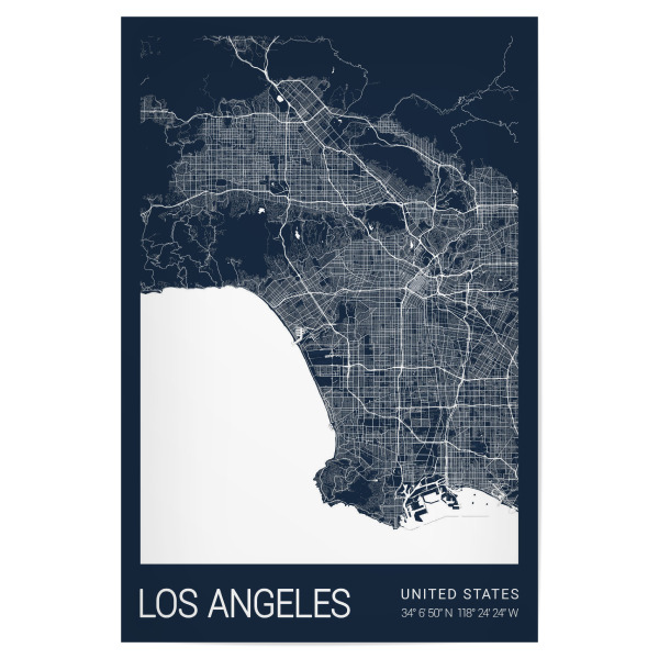Poster "Los Angeles als Stadtplan" artboxONE - Städte / Los Angeles,Kartografie