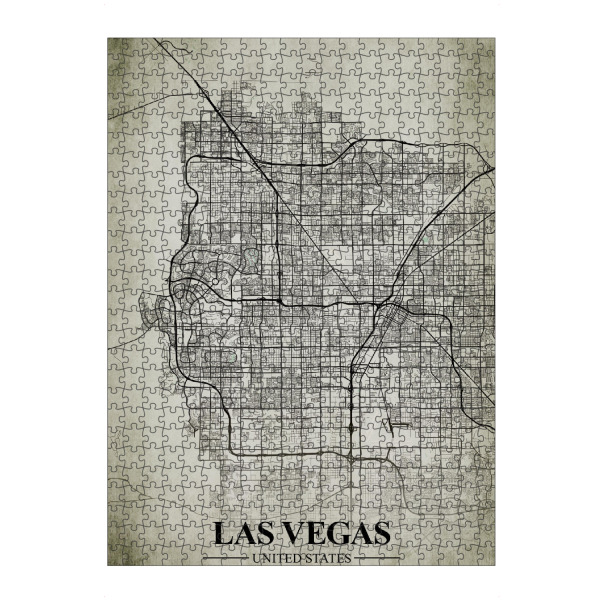 Puzzle Ravensburger "Las Vegas Vintage CityMap" artboxONE - Städte / Las Vegas,Kartografie