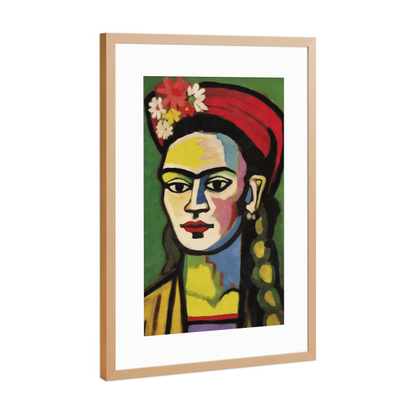 Poster mit Rahmen Kupfer "Frida Kahlo Kubismus" artboxONE - Menschen,Buchstaben / F