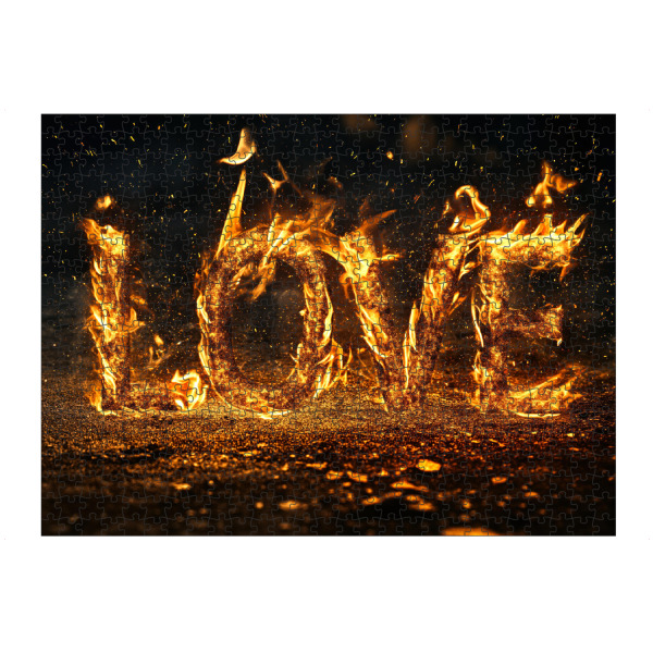 Puzzle Ravensburger "Liebe in Flammen" artboxONE - Typografie,Liebe