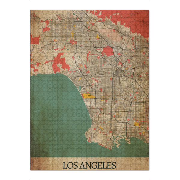 Puzzle Ravensburger "Vintage LA City Map" artboxONE - Städte / Los Angeles,Kartografie