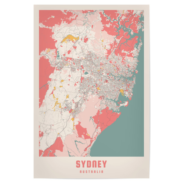 Poster "Stadtplan Sydney Australien" artboxONE - Städte / Sydney,Kartografie