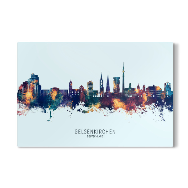 Galerie-Print "Gelsenkirchen Skyline BlauOrange" 30x20 cm artboxONE