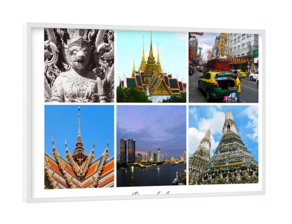 Poster mit weißem Rahmen "Bangkok Kollage" artboxONE - Reise,Architektur,Reise / Asien,Reise / Länder,Städte / Weitere