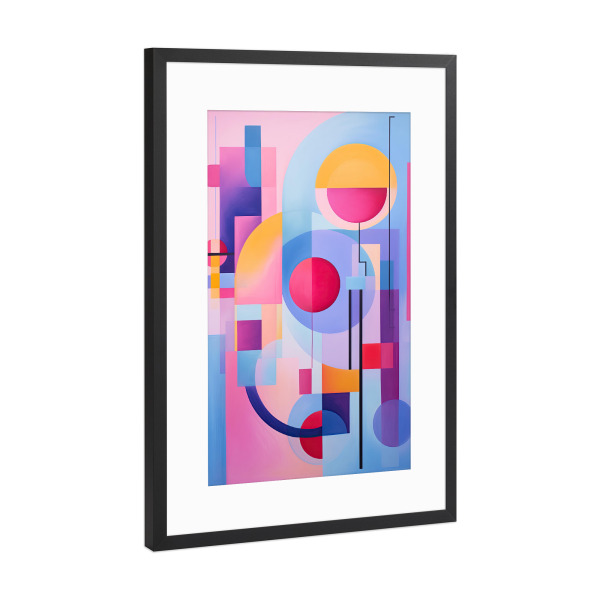 Poster mit Rahmen Schwarz (Metallic) "Hohe geometrische Formen" artboxONE - Abstrakt,Geometrie