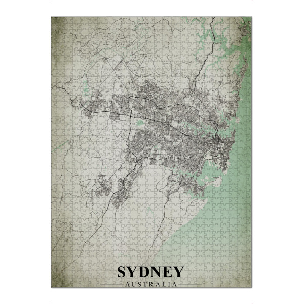 Puzzle Ravensburger "Sydney Vintage CityMap" artboxONE - Städte / Sydney,Kartografie