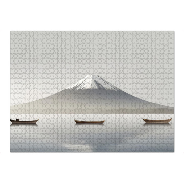Puzzle Ravensburger "Fujiyama Japan" artboxONE - Natur,Reise / Asien - Natur,Boot,Vulkan,Erde,Asien,Insel,Japan,Meer,Fuji,Firmament - Bild natur
