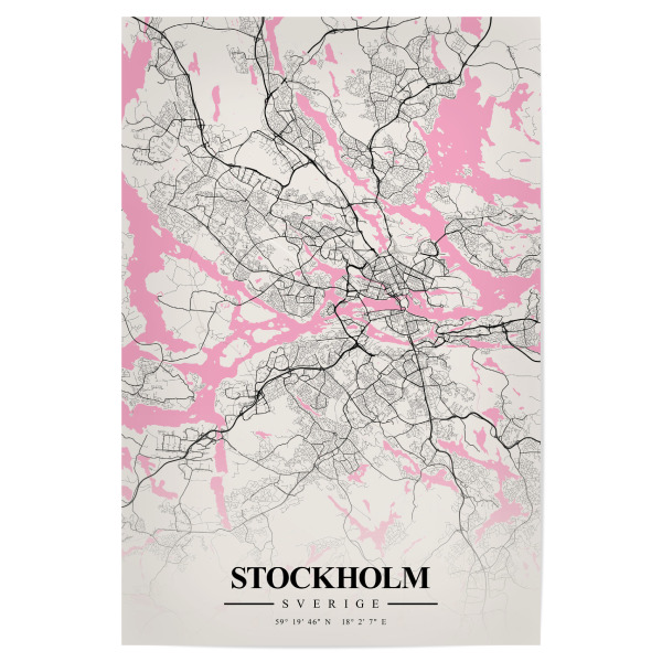 Poster "Stockholm Karten Map" artboxONE - Städte / Stockholm,Kartografie