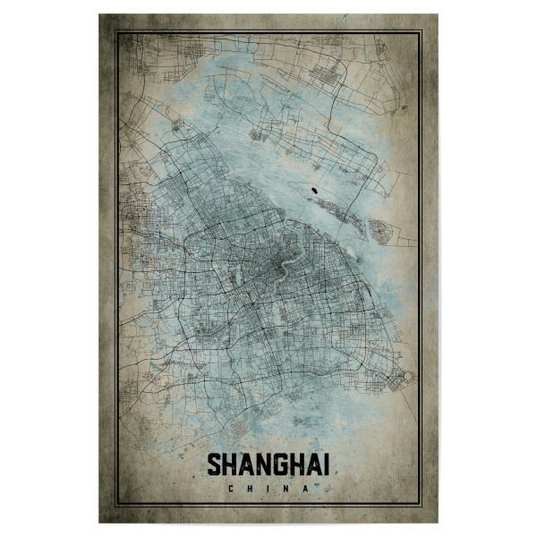 Poster 30x20 cm "Vintage Shanghai China" artboxONE - Städte / Shanghai,Kartografie