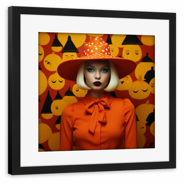 Poster mit Rahmen schwarz "HALLOWEEN FASHION QUEEN" artboxONE - Schwarzweiß,Fashion,Festivals,Halloween - Halloween,Happy halloween,Fashion
