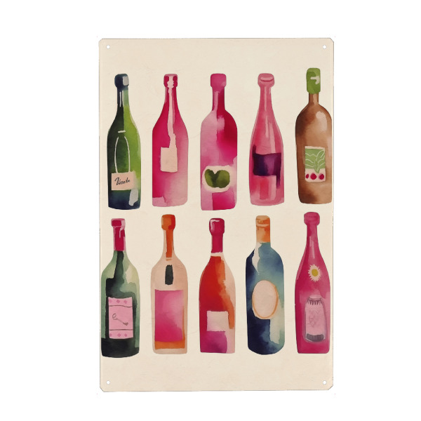 Holzbild "Getränkeflaschen" artboxONE - Abstrakt,Essen & Trinken / Alkohol - Getränkeflaschen,Getränk,Cocktail,Fest,Leben,Leben