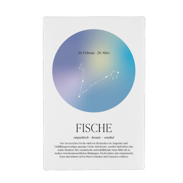 Holzbild "Sternbild Sternzeichen Fische" artboxONE - Für Kinder,Für Mama,Für Papa,Galaxy