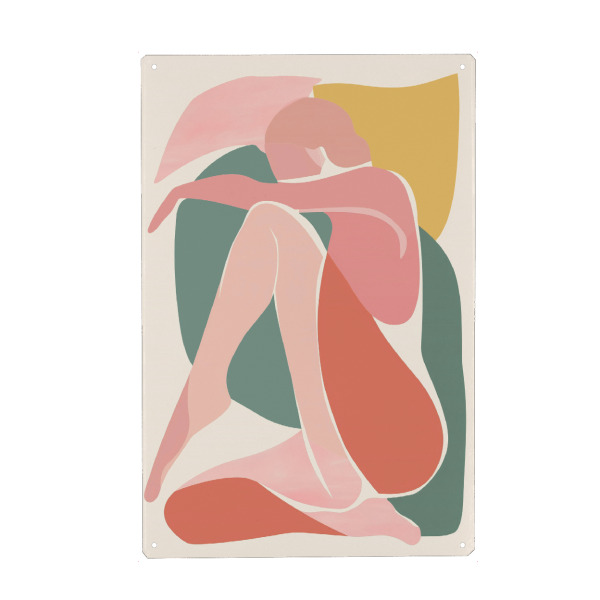 Metall Poster "Weibliche yoga Pose" artboxONE - Abstrakt,Menschen,Geometrie