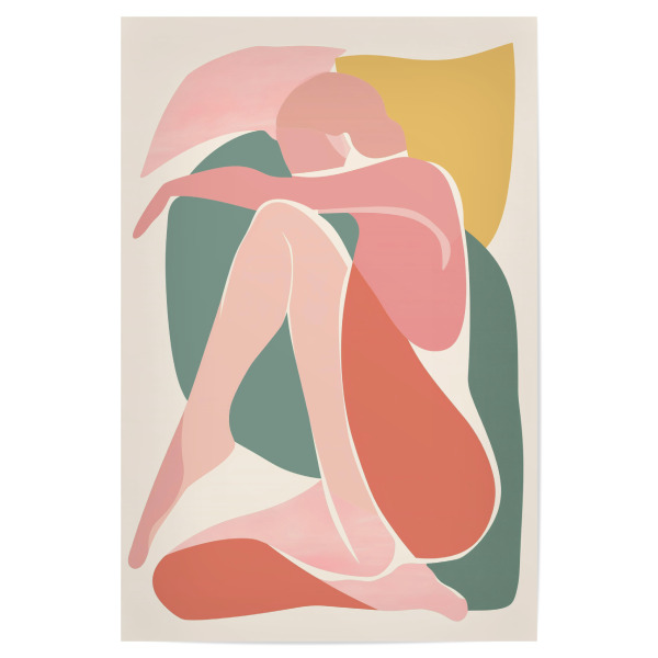 Poster 30x20 cm "Weibliche yoga Pose" artboxONE - Abstrakt,Menschen,Geometrie