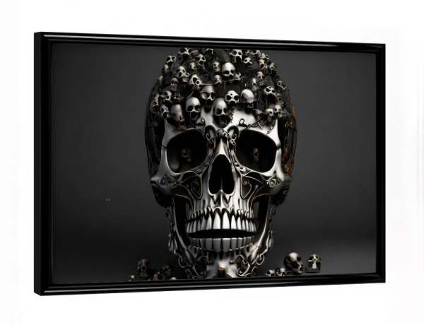 Poster mit schwarzem Rahmen "Portrait eines Schädels" artboxONE - Abstrakt,Schwarzweiß