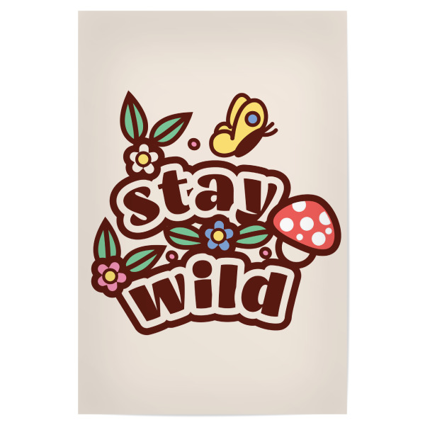 Poster 30x20 cm "Stay Wild Retro Hippy Style" artboxONE - Natur,Floral,Liebe