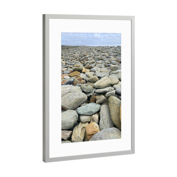 Poster mit Rahmen Silber "Steiniger Stand" artboxONE - Natur,Reise,Reise / Strand und Meer