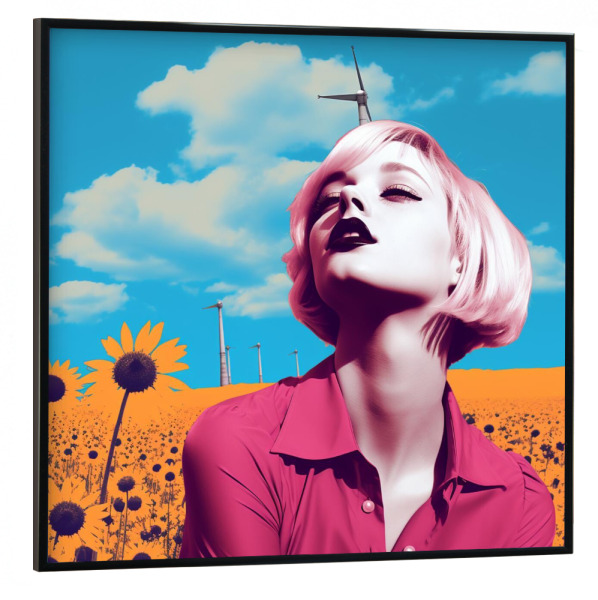 Poster mit schwarzem Rahmen 30x30 cm "LÄNDLICHE ROSA FRAU" artboxONE - Menschen,Fashion,Für Mama