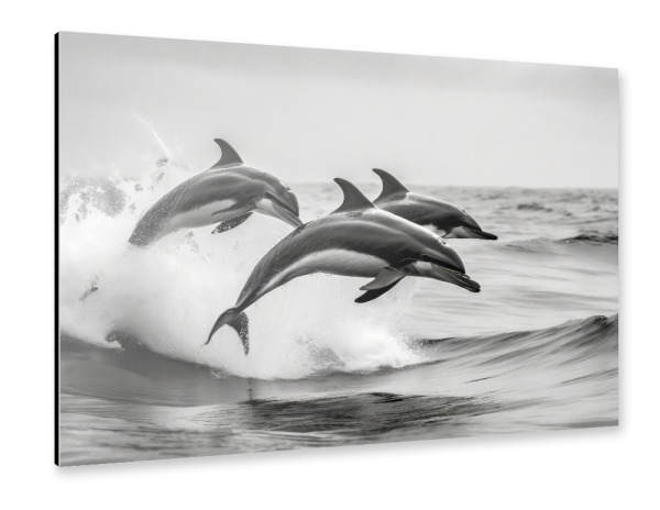 Alu-Dibond "Springende Delfine" 30x20 cm artboxONE
