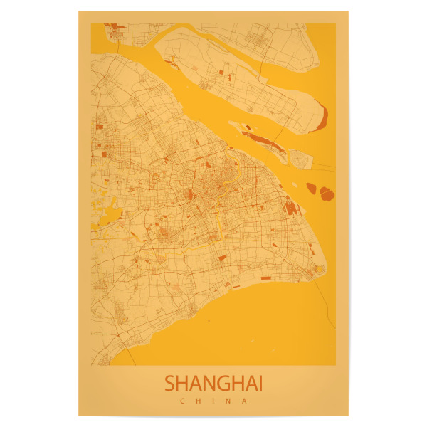 Poster 30x20 cm "Shanghai Karten Map" artboxONE - Städte / Shanghai,Kartografie